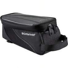Schwinn - Paquete de asiento para bicicletas, color negro, cierre de cierre de apertura ancha, fácil instalación, ribetes reflectantes, compatible con la mayoría de bicicletas de adultos - Bolsa para teléfono montada en marco - Ver 4