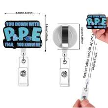 1 rolă retractabilă pentru insignă, suport pentru insignă cu sclipici pentru card de identitate, pentru asistentă medicală, rechizite școlare, pentru întoarcerea la școală - Multicolor - Vizualizare 2