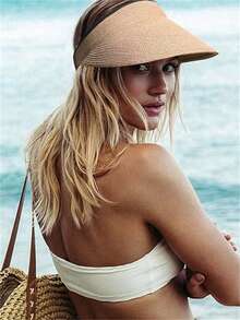 1顶夏季透气可调节遮阳帽，可折叠宽檐草帽，男女通用防紫外线 - A - 查看 2