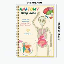 1 Libro interactivo de anatomía humana - Actividades de emparejamiento de órganos interactivos, descubre los secretos del Body, edición de viaje silencioso, el regalo educativo perfecto para cumpleaños para todas las edades