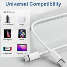 1-3 件 USB-C 30W 快速充电适配器和线缆套装、欧盟插头、3.3 英尺/100 厘米 USB-C 转 USB-C 充电线、60W 充电套件（兼容 16、15 Pro Max Plus）、Nan Charger 手机充电器