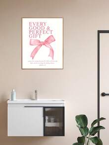 1/4 Stück/Set rosa Schleife Wandkunst Zimmer Deko Poster Aufkleber, rosa Schleife Zimmer Schlafzimmer Deko Badezimmer Deko Wandkunst Deko Ästhetische Aufkleber, für Teenager Mädchen Geschenke, inspirierende Bibelverse Schleife Wanddekoration, ungerahmte Schleifen-Dekorationsaufkleber, PVC wasserfeste selbstklebende Wandaufkleber, perfekt für Hochzeit Geburtstag Abschluss Geschenke