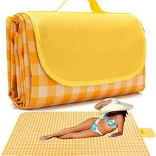 Picnic Mat - Yellow Plaid - View 1