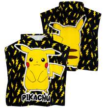 pokemon Towel Poncho | Pikachu Kids Beach Towel | Hooded Bath Towels | Cotton Swimming Towels - Black - View 7