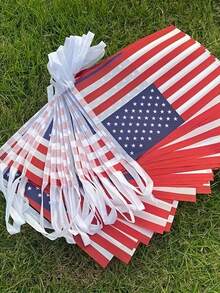 1 套/5 米/20 件美式独立日彩旗，独立日国旗横幅，用于庭院装饰 - 彩色 - 查看 3