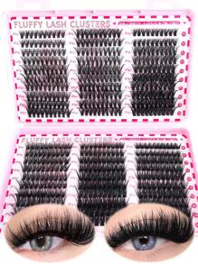 800 piezas/780 piezas/740 piezas/640 piezas/600/60 piezas Extensiones de pestañas individuales con rizo D de 9-18 mm, clusters de pestañas extra gruesas y naturales, volumen dramático, ultra suaves y súper ligeras, reutilizables, kit de extensión de pestañas 30D+40D+50D+60D+80D+100D