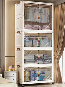 1/2/3/4/5 Drawer Style Storage Chest, Thick Plastic Cabinet, Multi-Layer Nightstand - Transparent - View 3