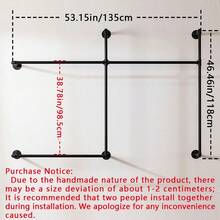 1pc Industrial Pipe Clothing Rack, Hanging Garment Rack, Wall Mounted Pipe Clothes Rack With 3-5 Hanging Rods, Heavy Duty Garment Rack, Industrial Steampunk Closet Organizer Hall Tree,Metal Garment Bar, Multi-Purpose Hanging Rod For Closet Storage, Household Storage Organization For Bedroom, Bathroom, Wardrobe, Wall Decor, Home Decor(Metal Pipes-Black)