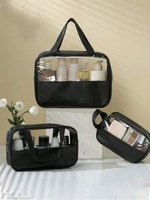 3/1 Pcs Transparent Toiletry Bag, Ladies Makeup Bag, Large Travel Cosmetic Bag, Transparent Toiletries Storage Pouch, Waterproof Wash Bag, Suitable For Bathroom, Dorms, Unisex, Cruise, Beach, Vacation, Summer Holiday - Multicolor - View 16