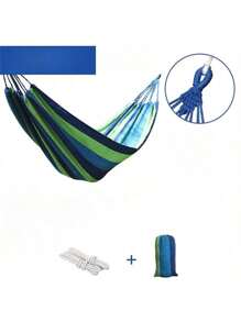 1pc Outdoor Canvas Hammock, Widened For Single/Double Use, Leisure Camping Equipment