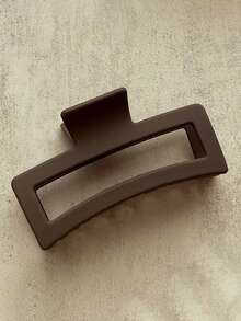 4pcs/1pc Elegant Simple Square Large 10.5cm/4.13in Black White Khaki Brown Plastic Hair Claw Clip, Versatile Casual Party Work Vacation Hairstyle Hair Accessories Hair Clips Hair Jaw Clip Hair Clamps Hair Clutch Hair Catcher Clip Fall Winter - Multicolor - View 4