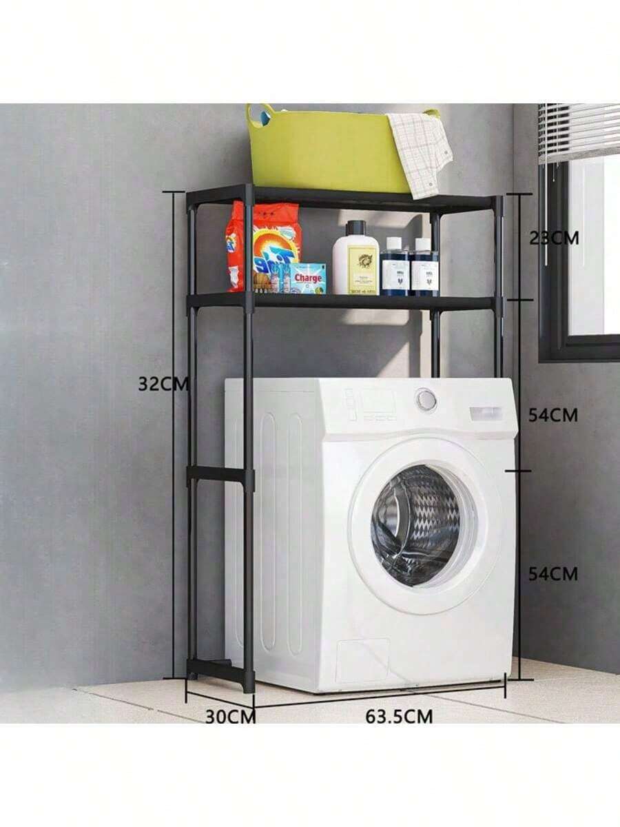 Estante De Almacenamiento Para Lavadora 2 Niveles Organizadores para baño, Duradera, Estilo moderno, Facil instalacion - Negro - Ver 1