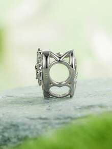 WOSTU 1pc 925 Sterling Silver Cute Flower Fairy Bead Heart Design Charm Fit DIY Original Bracelets And Necklaces For Women Fine Jewelry Accessories - SCC3057 - View 2