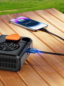 1pc New Portable Waist-Hanging Mini Fan, Outdoor Leafless Hanging Neck Electric Fan, Desktop Handheld Mini Fan, Turbine High-Speed Cooling Electric Fan, USB Charging Portable Power Bank, Lightweight Portable Small Fan, USB Rechargeable Portable Power Bank, Lightweight Portable Fan, Suitable For Indoor And Outdoor Use, A Surprise Gift For Family And Friends - Multicolor - View 9