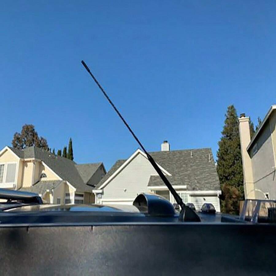 1pc 16-Inch Antenna Pole Spiral Whip Antenna AM FM Roof Antenna Universal