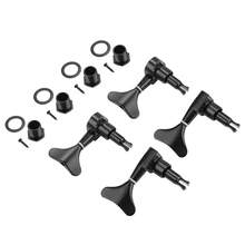 2L2R Fishtail Shaped Button Sealed Bass Guitar Tuning Pegs Machine Heads(Black) - Multicolor - View 1