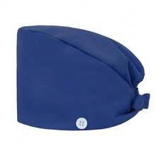 1pc Unisex High-Grade Solid Color Polyester Work Hat/Nurse Cap, Antibacterial & Dustproof, With Moisture-Wicking Sweatband, Button Closure On Sides, Suitable For Hospital, Surgery, Nursing, Beauty, Housekeeping And Cleaning