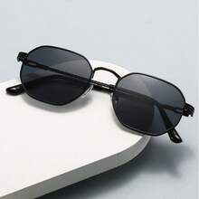 1pc Women's Retro Y2K Fashion Fashion Glasses, Geometric Design, Metal Frame, Perfect For Fashionable Outfits - Multicolor - View 2