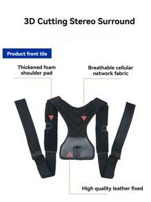Corset de maintien du dos avec bandes de renforcement en acier et bandes en filet élastique haute densité, léger et respirant
