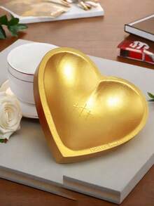 1pc Resin Gold Heart Decor Jewelry/Cosmetic Tray Organizersummer Storage Organizer Gift - Multicolor - View 8