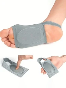 1 par de almohadillas deportivas con soporte de arco, calcetines vendaje para arco del pie - sin ataduras, sin deslizamientos, alta elasticidad y transpirables; vendaje de soporte para el pie; con almohadilla de gel - transpirable; proporciona soporte para deportes; Accesorio de gimnasio cómodo y ajustable para todo el año, unisex