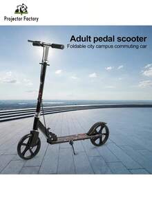 LIPETY Portable Foldable Scooter With Large Wheels - One-Touch Easy Fold, Adjustable Handlebar, 100 Kg Capacity, For A Smooth Ride, Lightweight, Anti-Shock Suspension - Outdoor Scooters For Teenagers And Adults