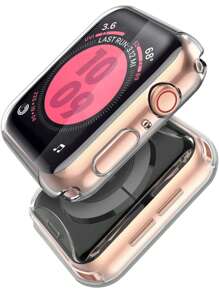 1pc Transparent Men Women TPU Full Cover High Definition Ultra Thin Watch Case, Anti-Drop Fashionable Casual Screen Protector Cover, For Apple Watch Case 38/40/41/42/44/45/46/49Mm, For Apple Watch Series Ultra/SE/11/10/9/8/7/6/5/4/3/2/1, Intelligent Watch Case Accessories