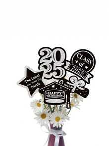 1pc Graduation Party Vase Plug-In Paper DIY Decoration Plug-In Atmosphere Layout Graduation Season Classroom Decoration Supplies Desktop Decoration Supplies Home Decoration - Multicolor - View 12