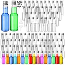 48pcs 25ml 50ml Mini Liquor Bottles Set, Mini Empty Plastic Shot Bottles, Airtight Spirit Bottle With Caps Mini Wine Bottles, Bar Party Supplies Thanksgiving, Halloween, And Christmas Are Applicable Durable Multi-Use For Juice, Sauces, Coffee