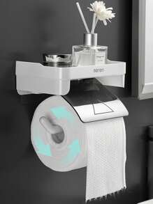 MENGNI Wall Mount Disposable Face Towel Holder Toilet Paper Holder Kitchen Roll Paper Holder Multifunction Plastic Storage Rack Bathroom Accessories Set Bathroom Decor Fall Decor