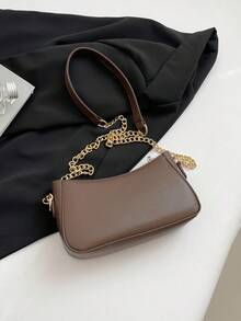 2025 新款时尚法式腋下包，简约时尚百搭手提包，优雅休闲字母单肩包，女士 - 棕色 - 查看 7