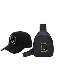 2pcs Kids Baseball Cap With Mini Pouch, Boys/Girls Camping Hat, UV Protection, Strap, Bucket Hat, Suitable For 1-3 Years Old Children - Black - View 9