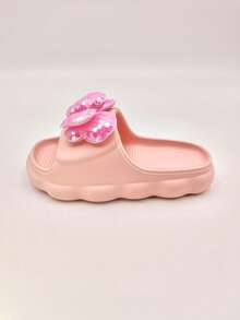 1 par de sandalias casuales de EVA decoradas con mariposas para niñas, cómodas y a la moda para usar en interiores y exteriores