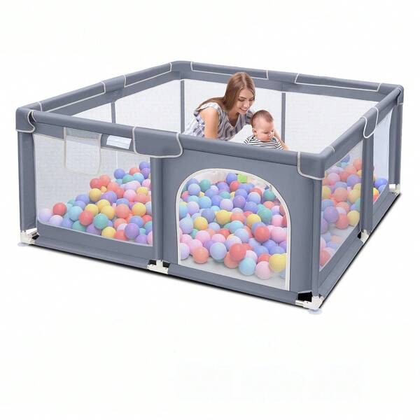 Baby Playpen, Sturdy And Safety Playard With Soft Breathable Mesh, Indoor And Outdoor Baby Fence, Portable Playpen For Babies And Toddlers