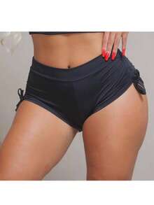 Calcinha Sunquini Shorts Cordinha Ajustes nas Laterais Amarrar