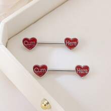 2 piezas de anillos para los pezones con forma de gota de aceite y corazón, aptos para uso diario de la mujer, regalo para el Día de San Valentín, Día de la Madre