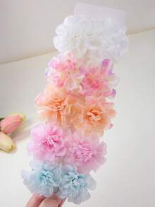 10pcs/Set Gradient Fabric Faux Flower Hair Clips For Girls, Beach Travel Holiday Photo Shoot Flower Decor DIY Hair Accessories Bangs Clips - Multicolor - View 4