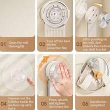 Suction Cup Mounted Pot Lid Rack, Wallmounted Pot Lid Storage Organizer, Multi-Function Kitchen Pot Lid Holder