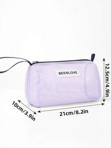 1Pc/Set Macaron Colors Mesh Beach Tote Bag Set With Phone Pocket, Nylon Casual Transparent Toiletry Bag Set With Zipper, Large Capacity Lightweight Storage Bag, Oversized Sandproof Swim Tote, Portable Reusable Summer Tote Bag With Hanging Handle, S/L Wash Bag Gift For New Semester, Spring/Early Summer, Anniversary, Vacation, Daily Use, Holiday, Mother's Day Gift, New Style In 2025.
