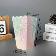6pcs/12pcs Deep Sea Themed Purple Series Fish Tail Disposable Popcorn Boxes, Pastel Purple Mermaid Tail Pattern Disposable Party Supplies Table Decoration Popcorn Boxes, Suitable For Fries, Popcorn, Snacks, Parties, Birthdays, Picnics, Holiday Celebrations