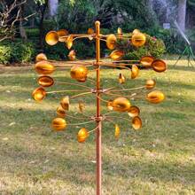 Large, Gold Outdoor Wind Spinner Outdoor Decor Metal Windmill With 360° Rotation, Kinetic Garden Spinner With Dual-Blade Design, Decorative Lawn Windmill Wind Sculpture And Spinner