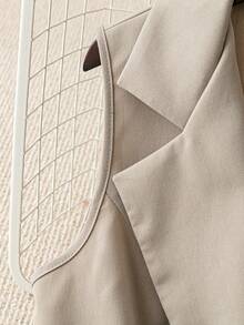 Damen einfache & legere Weste mit Latzrevers und Einzelknopfverschluss, ärmellos, elegante unifarbene Passformweste für Frühling & Sommer & Herbst Alltagstragen