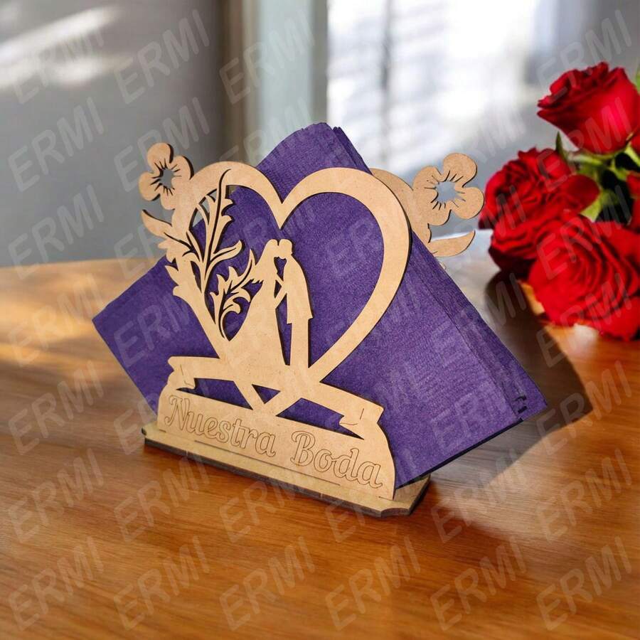 Servilletero Para Boda en MDF 10 Piezas - Boda3 - Ver 1