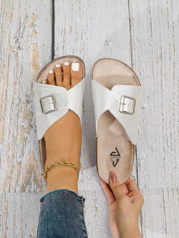 Women's Casual Fashionable Outdoor Comfortable Soft Cork Bottom Beach Slippers, Summer/Autumn