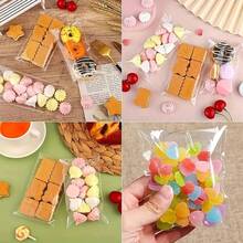 200个/套冰淇淋冰棒袋，带自粘密封，100根木棍+100个透明塑料冰棒袋，用于DIY冷冻零食、糖果和饼干的储存、烘焙工具和厨房用品，适用于生日派对、婚礼礼物、节日和夏季礼物，颜色和款式随机 - 彩色 - 查看 3