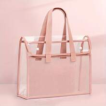 Carpeta portátil de gran capacidad y transparente, impermeable - Bolsa de almacenamiento de documentos expandible con organizador interior, bolsillo de archivo autoadhesivo de PVC para útiles de oficina, portafolios de estudiante - Multicolor - Ver 5