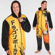 Dragon Ball Fleece Onesie With Hood Comfy Loungewear Anime Gift - Yellow - View 5