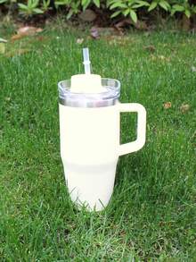 1pc 20oz Tumbler With Handle And Staw,Stainless Steel Double Wall Insulated Cup,Sprayed Lacquered Cup With Sealed Leak-Proof Air Pressure Gland, Friends And Family Gift Cup, Outdoor Drinking Equipment, Fitness, Travel, Home, Office. Water Bottle - Multicolor - View 11