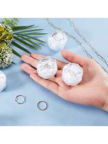 3/12 peças de acrílico linda caixa de presente para festa de casamento e noivado, porta-brincos, caixa de armazenamento de anéis, organizador de vitrine de joias, caixa de armazenamento, presentes de viagem