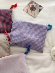 拉链化妆包，简约撞色格纹图案，收纳袋，家用、旅行、日常化妆包，女士包，房间装饰，包包，化妆包，旅行，化妆包，旅行必备，收纳包，储物包，旅行必备，化妆品收纳包，化妆包，洗漱包，桌面收纳包，化妆包，化妆包，化妆袋，化妆包，化妆包，旅行，化妆袋，包，化妆袋，旅行必备，化妆包，旅行必备，小号化妆包，大容量，大号化妆包，圣诞礼物，旅行，女士旅行必备礼物，收纳袋，手拿包/小手提包，化妆品收纳包，刷子收纳袋，迷你收纳袋，大容量收纳袋，女士礼物，圣诞礼物，女士礼物创意，化妆包，旅行必备 - 彩色 - 查看 5